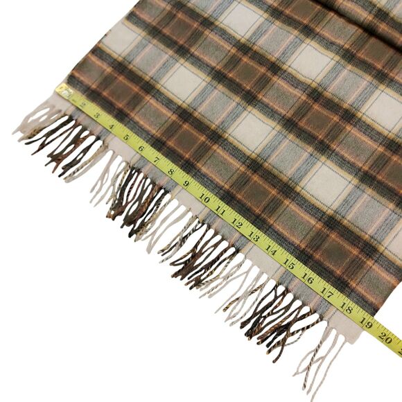Aramita Campbell Scarf Adults One Size Brown Tartan Plaid Soft Cashmere Fringed - Picture 9 of 10